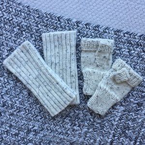 Matching Knit Wool Leg & Hand Warmers